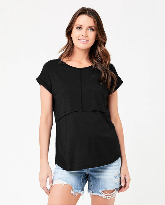 Ripe Maternity 'Richie' Nursing Tee - Black