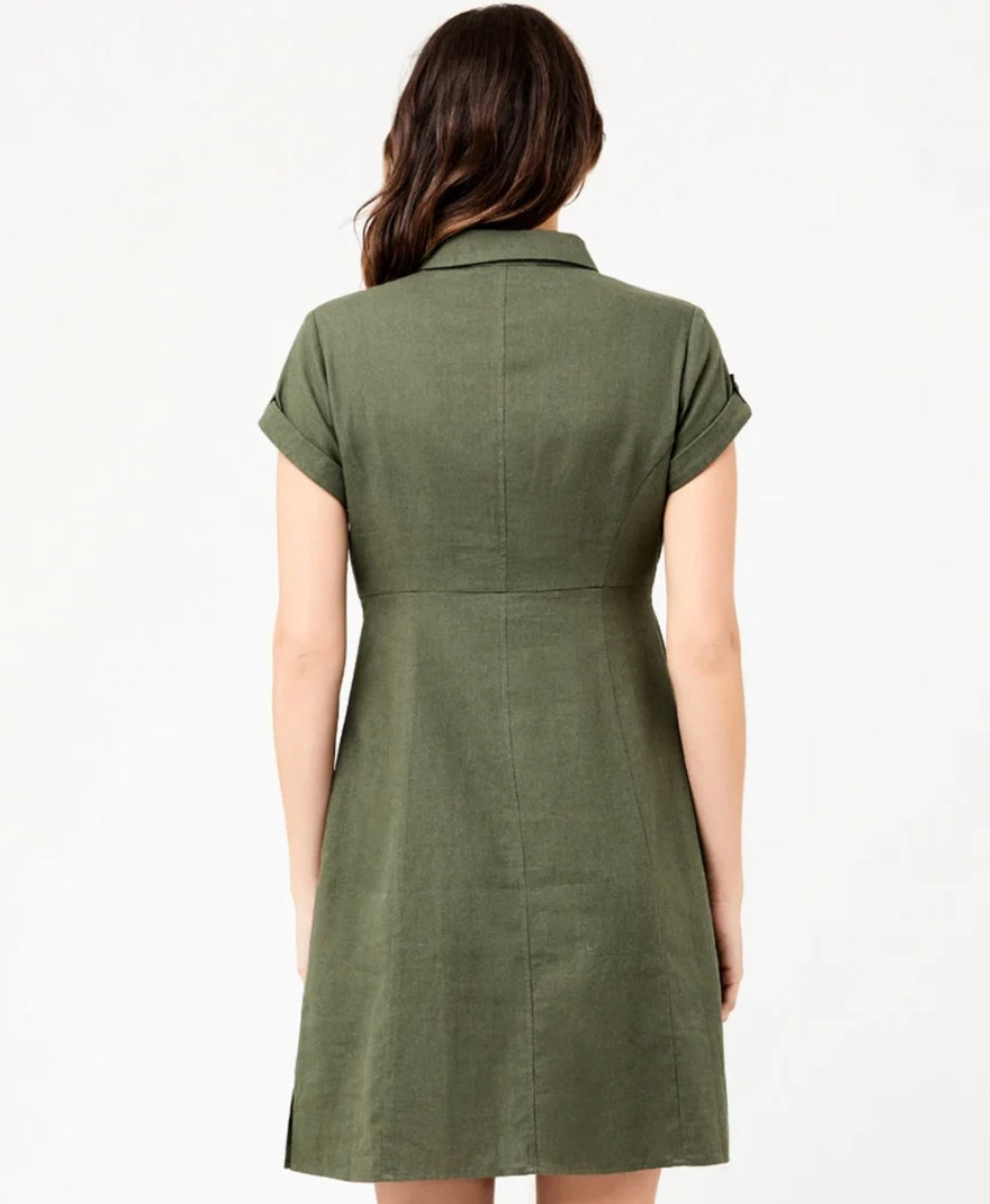 'Colette' Tie Up Dress - Olive