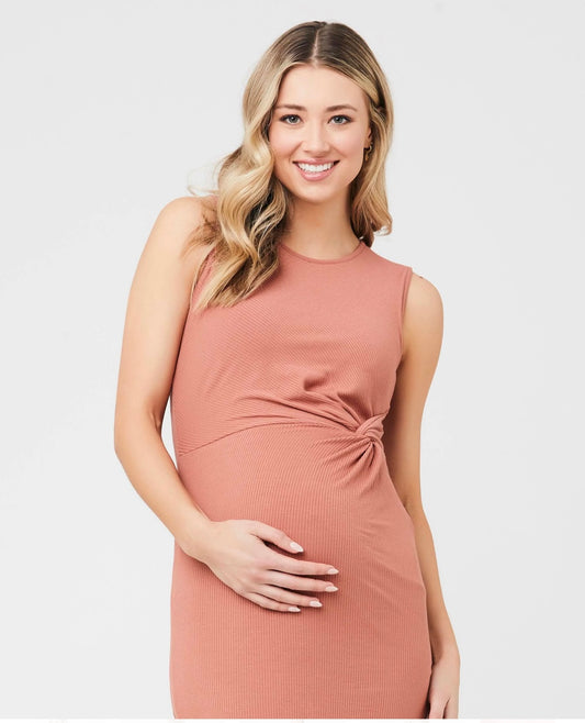 Ripe Maternity 'Tillly' Rib Dress - Dusty Coral