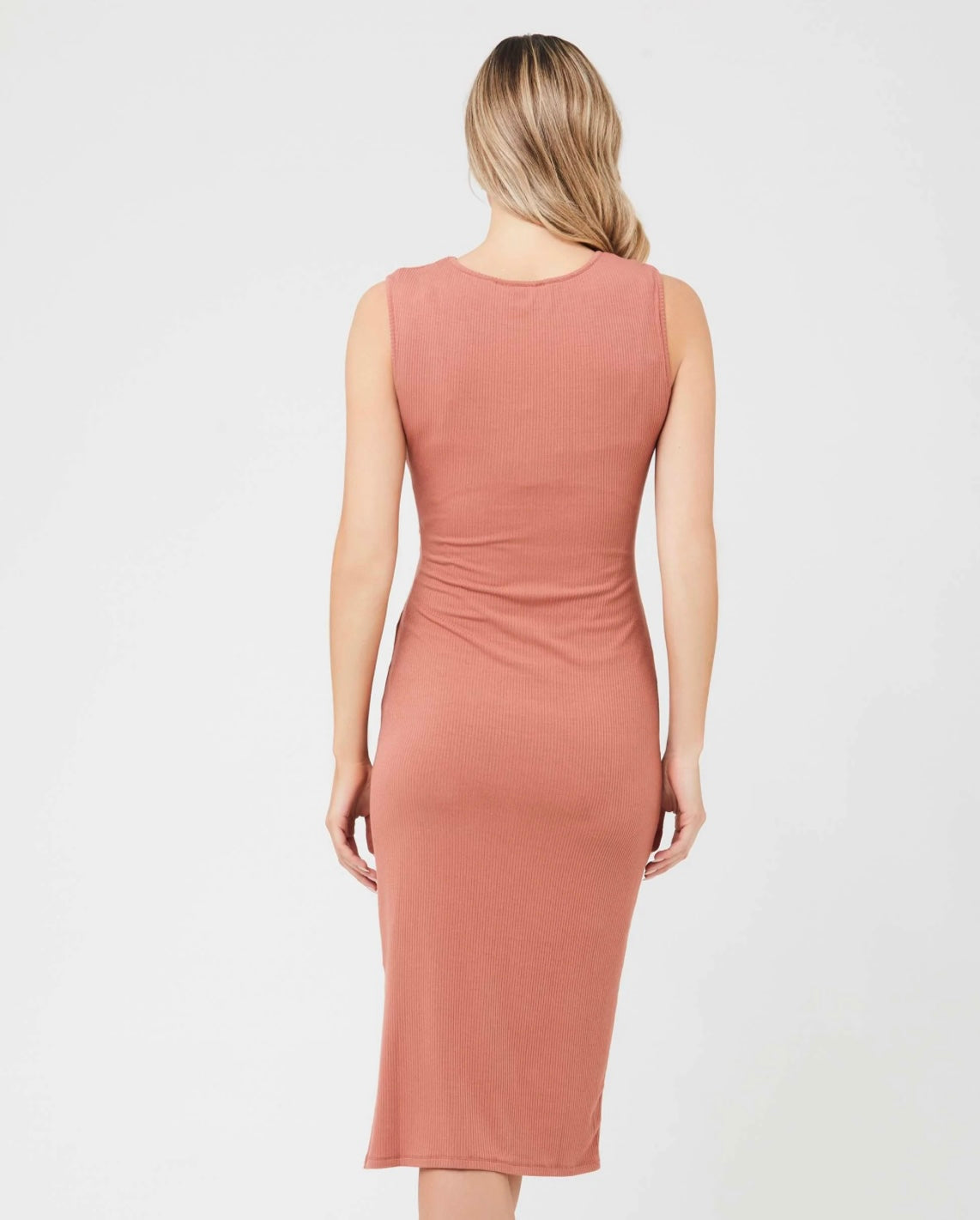 Ripe Maternity 'Tillly' Rib Dress - Dusty Coral