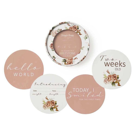 Rosebud & Pink Sand Reversible Milestone Cards